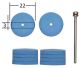 Siliconen polijstschijven Ø 22 mm. 10 st.+ houder